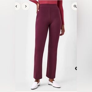 NWT SPANX Perfect Pant Kick Flare Cropped Pull-on Pants in Chianti